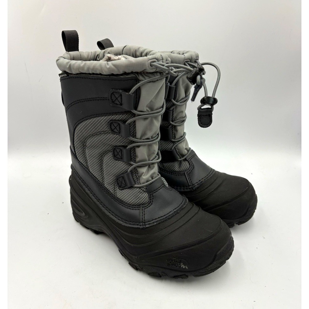 The North Face Insulated Snow Boots Black/Gray Mid-Calf Men Youth US 2